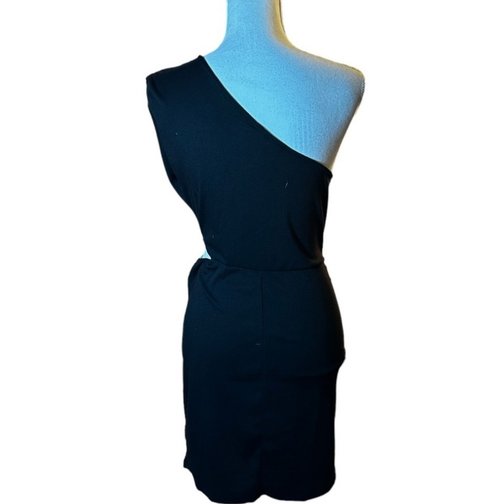 Lush NEW With tags Black One Shoulder Cut Out sexy BodyCon Dress🆕 - Picture 4 of 5